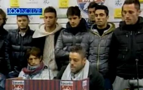 Video Taranto sciopero calciatori conferenza stampa 20 dicembre 2011