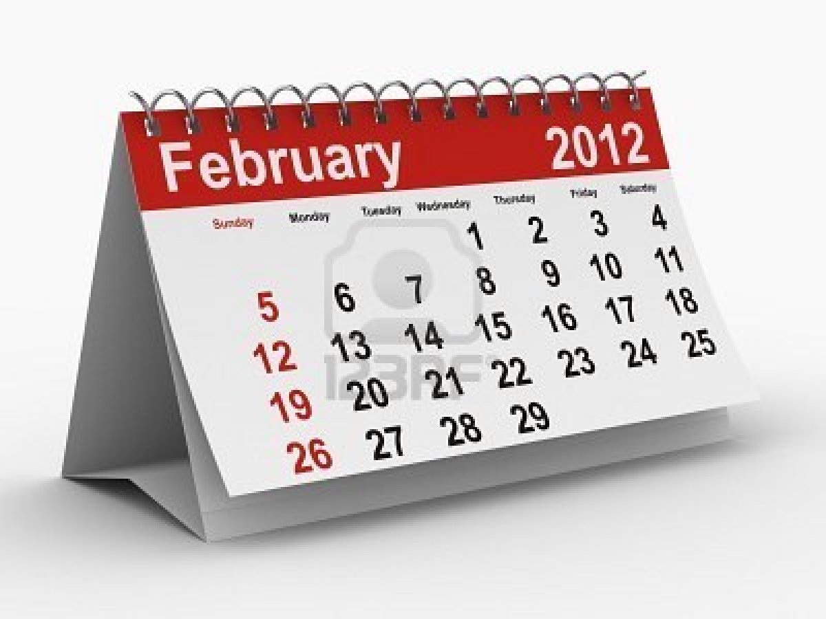 calendario febbraio 2012