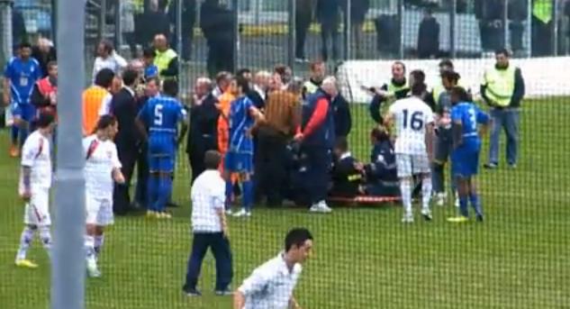 Como-Taranto infortunio arbitro